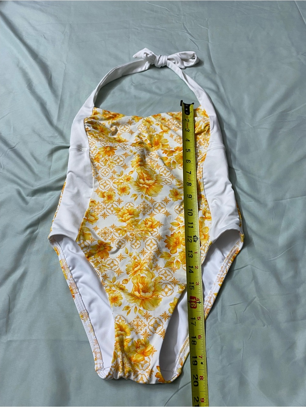 Lands' End Mosaic Floral Cutout Back High Leg Halter One Piece Swimwear Size 4 - Picture 7 of 9
